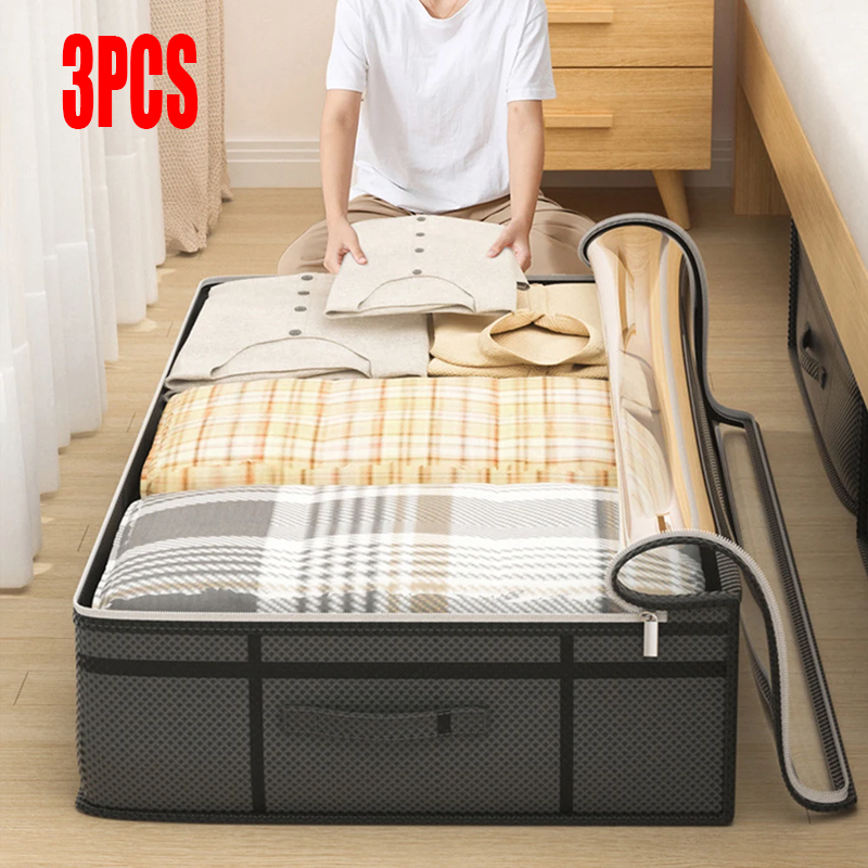 Baby Clothing Storage - 1/2PCS foldable non-woven bed bottom storage