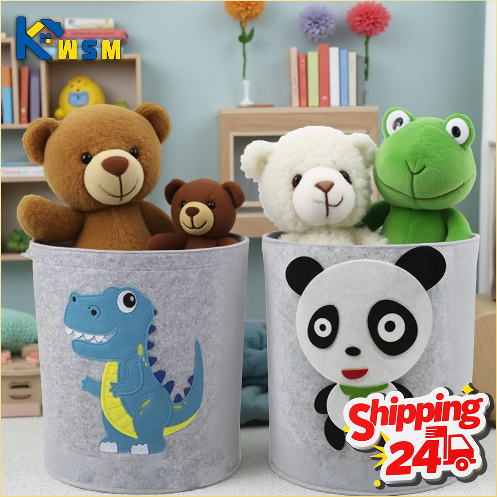 Baby Clothing Ideas - Panda Dinosaur Baby Storage Basket Felt