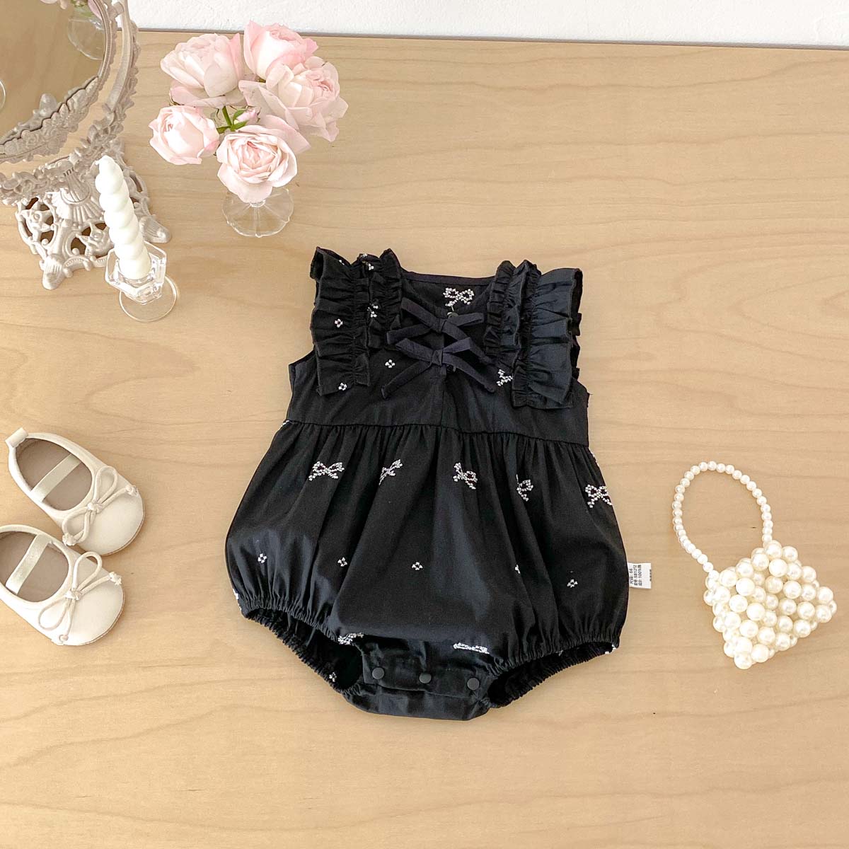 Baby Girl Black Bow Print Romp – Baby Clothing Online recenzja i cena